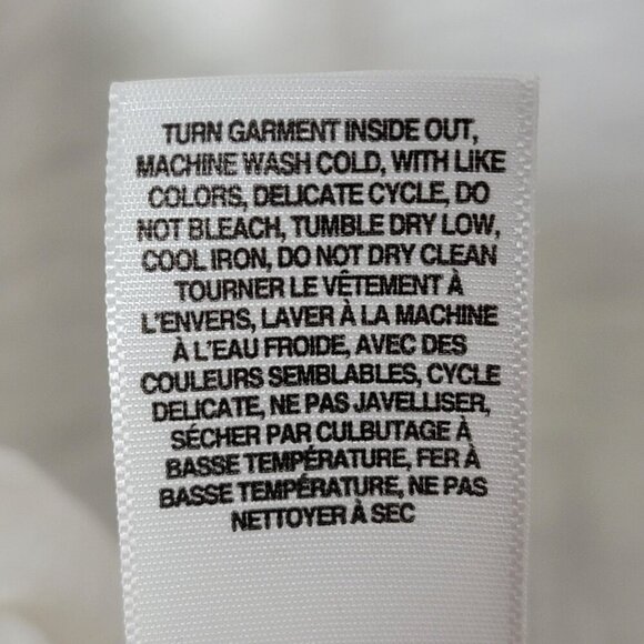 Lucky Brand Womens White Boho Crochet Heathered Sheer Embellished Lace Up Top L - Picture 11 of 11